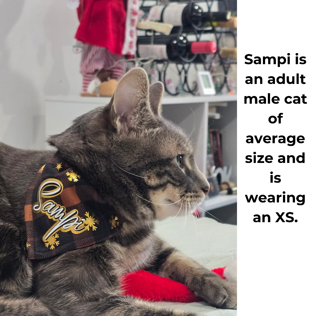 Golden Snowflake Plaid Personalized Bandana