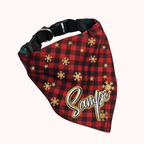 Golden Snowflake Plaid Personalized Bandana
