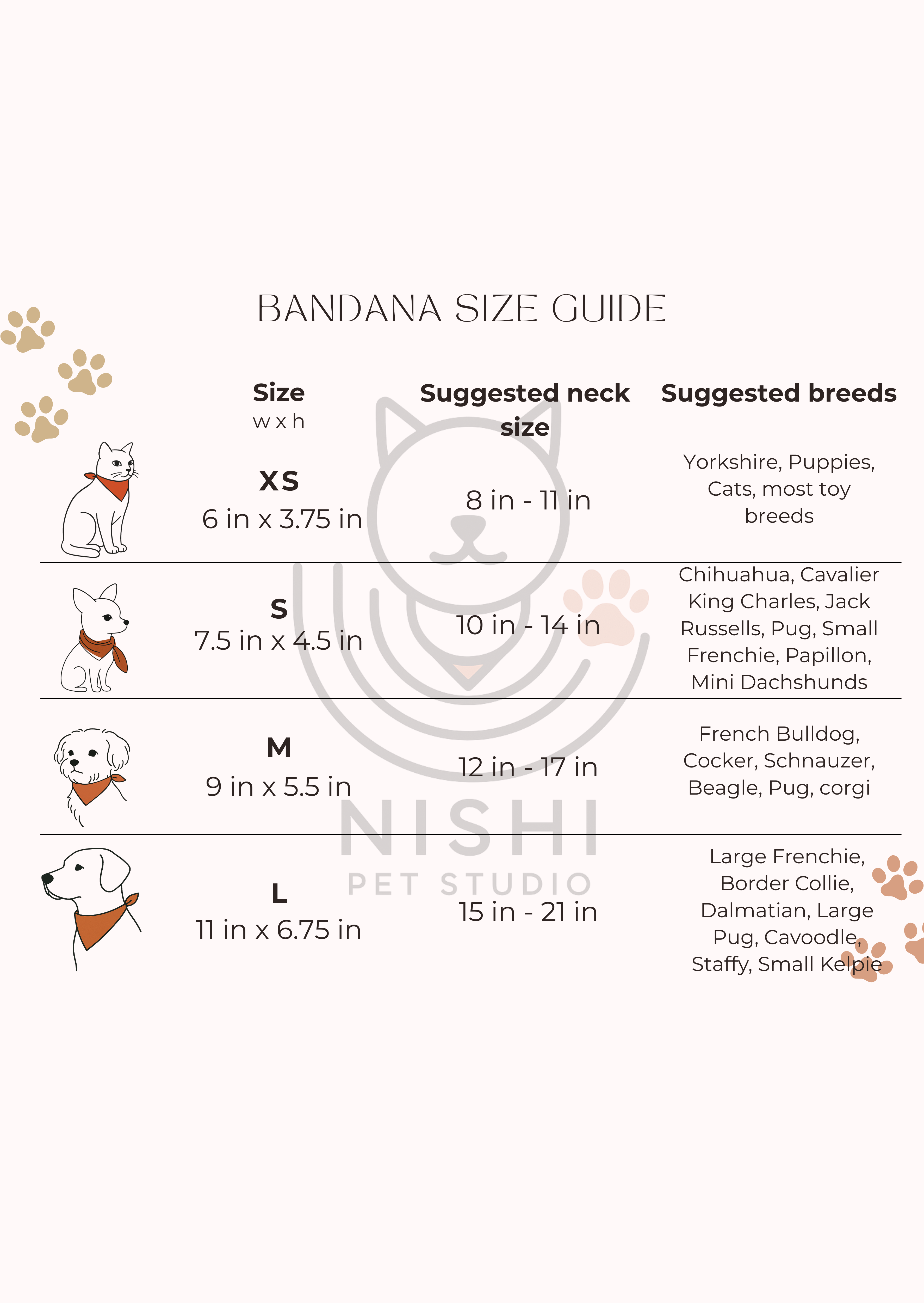Bandana Size Guide