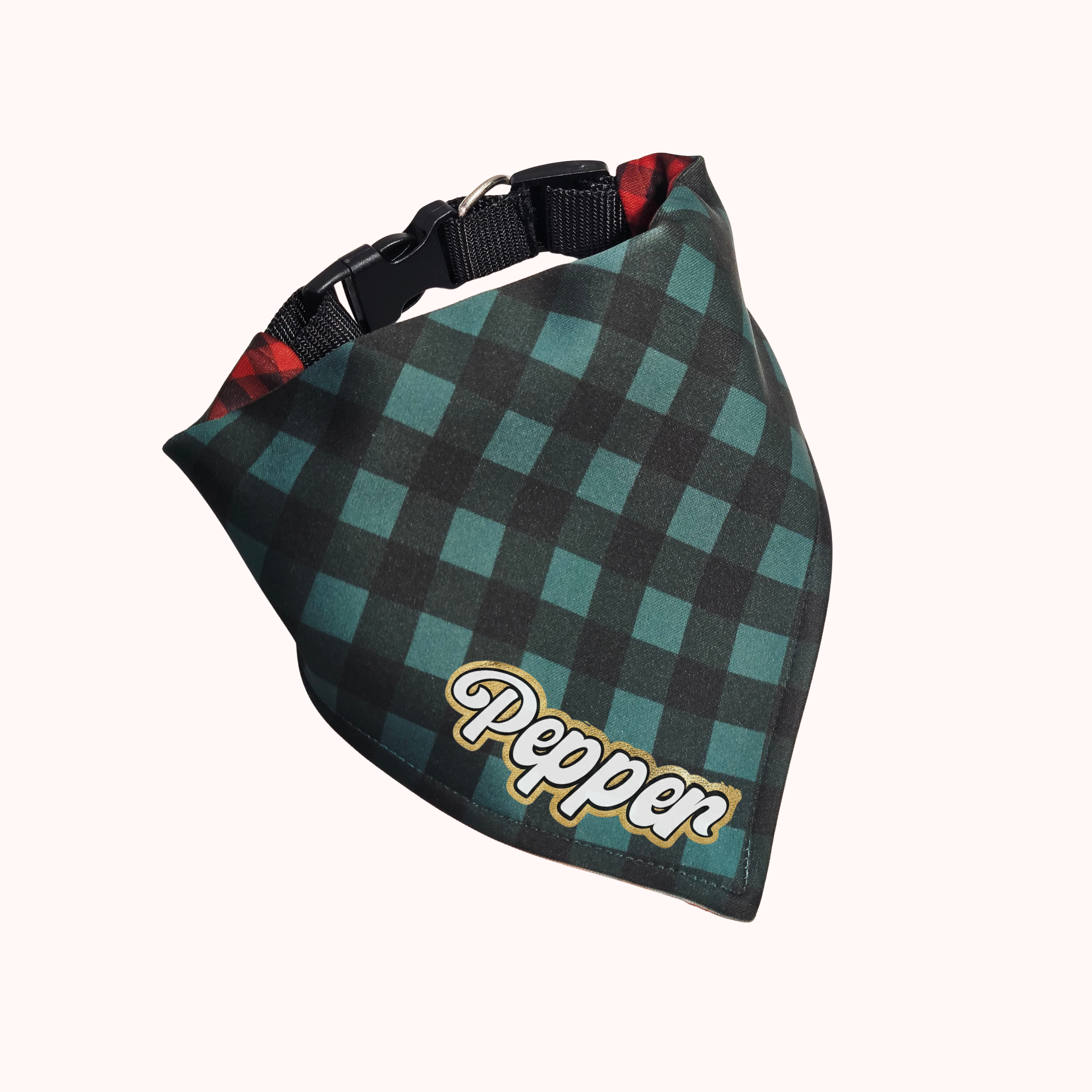 Double Face Pet Bandana Green