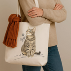 Personalized Pet Portrait Tote Bag Sampi Watercolor