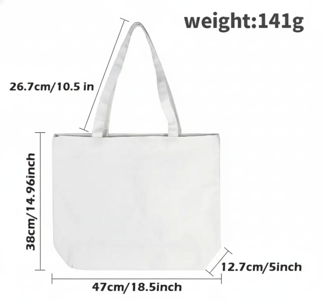 Personalized Pet Portrait Tote Bag Size