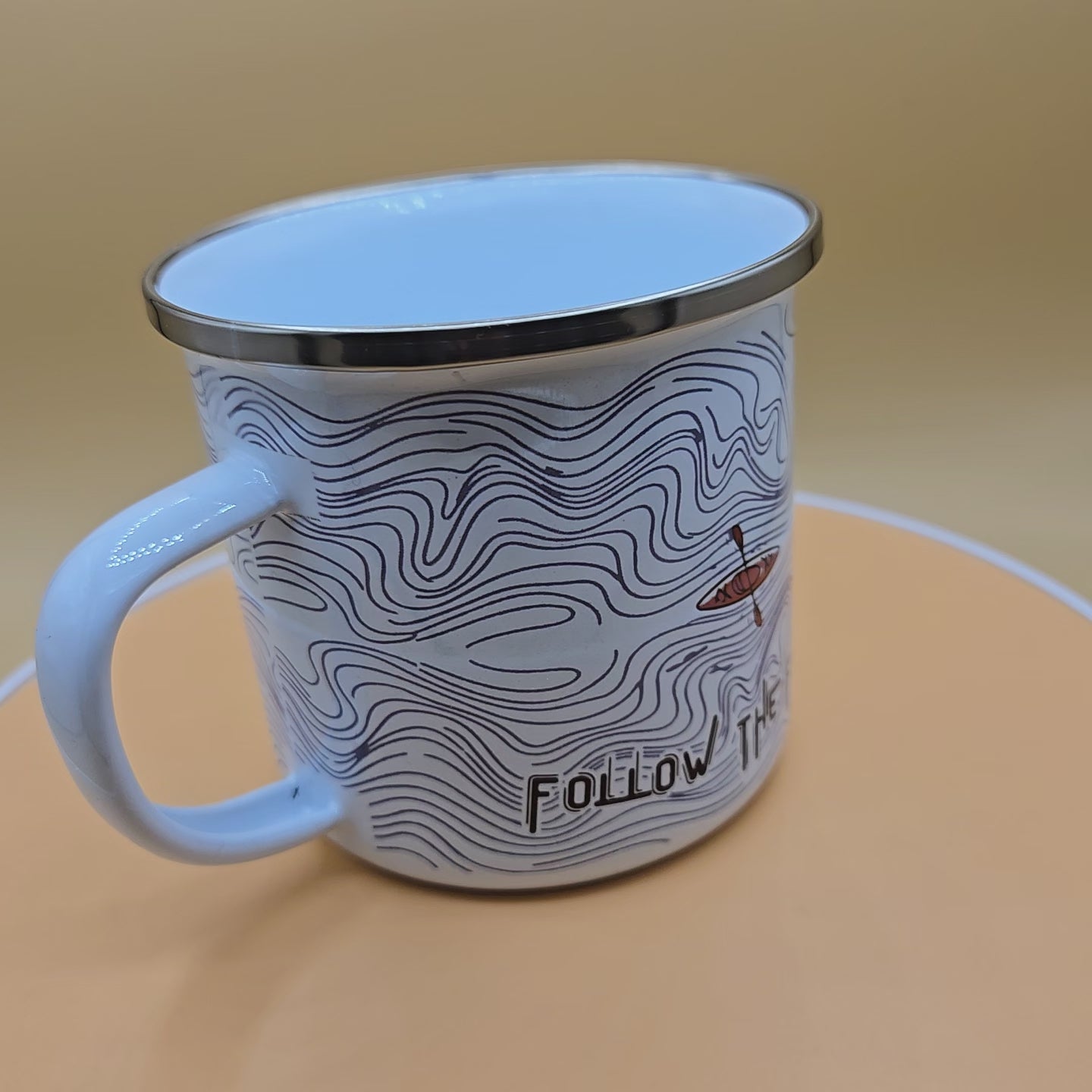 Follow the Flow– Enamel Kayak Mug