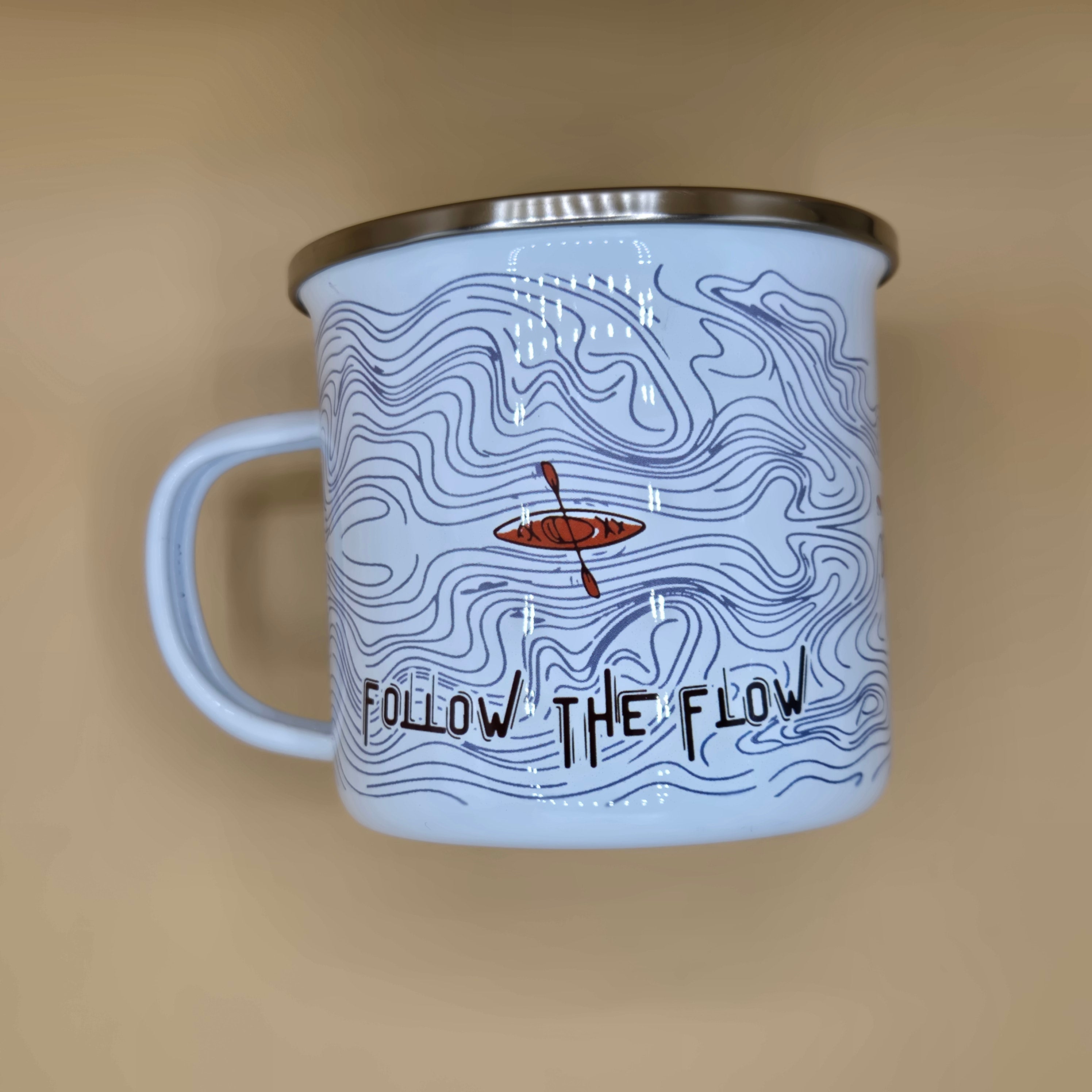 Follow the Flow– Enamel Kayak Mug