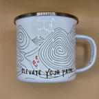 Elevate Your Path – Enamel Camping Mug
